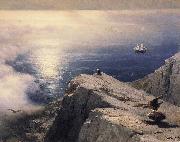 Ivan Aivazovsky A Rocky Coastal Landscape in the Aegean with Ships in the Distance France oil painting artist